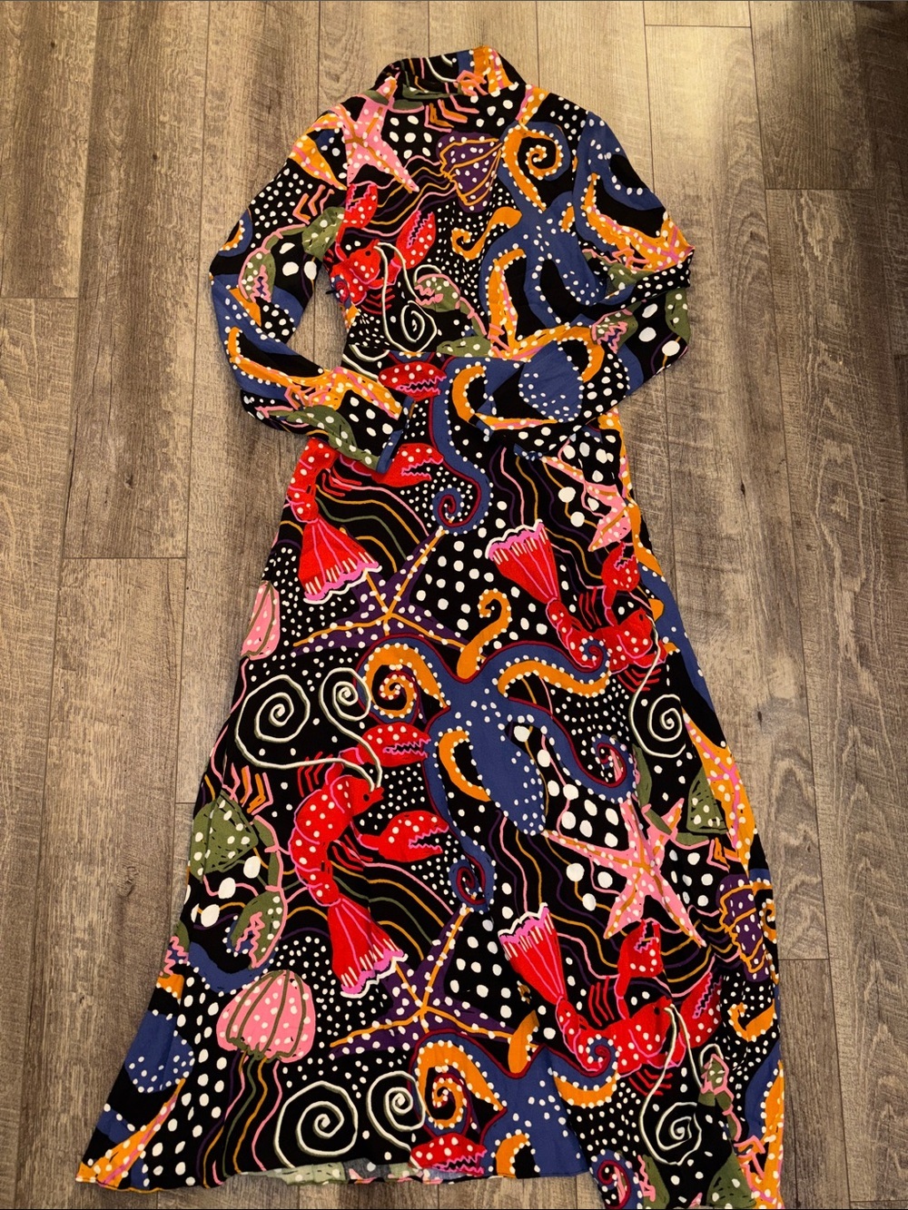 Farm Rio Under The Sea Maxi Dress S - Picture 7 of 8